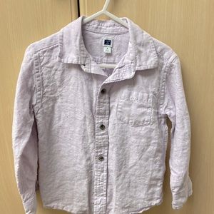 Janie and Jack 100% linen lilac color size 3